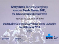 Zdjęcie certyfikatu Gazele Biznesu 2011. Kredyt Bank, Partner Strategiczny konkursu Gazele Biznesu
